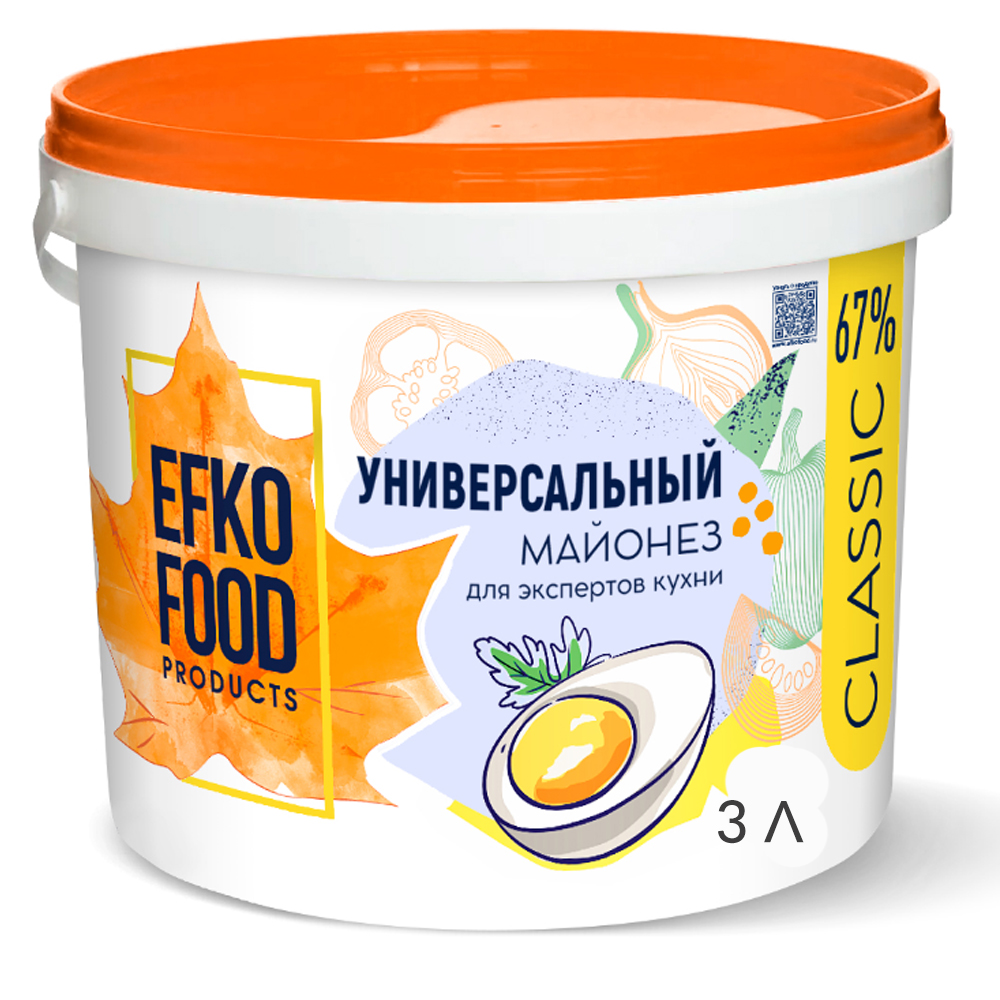 EFKO Майонез ЭФКО ФУД универсальный с м.д.ж. 67% 3 литрал