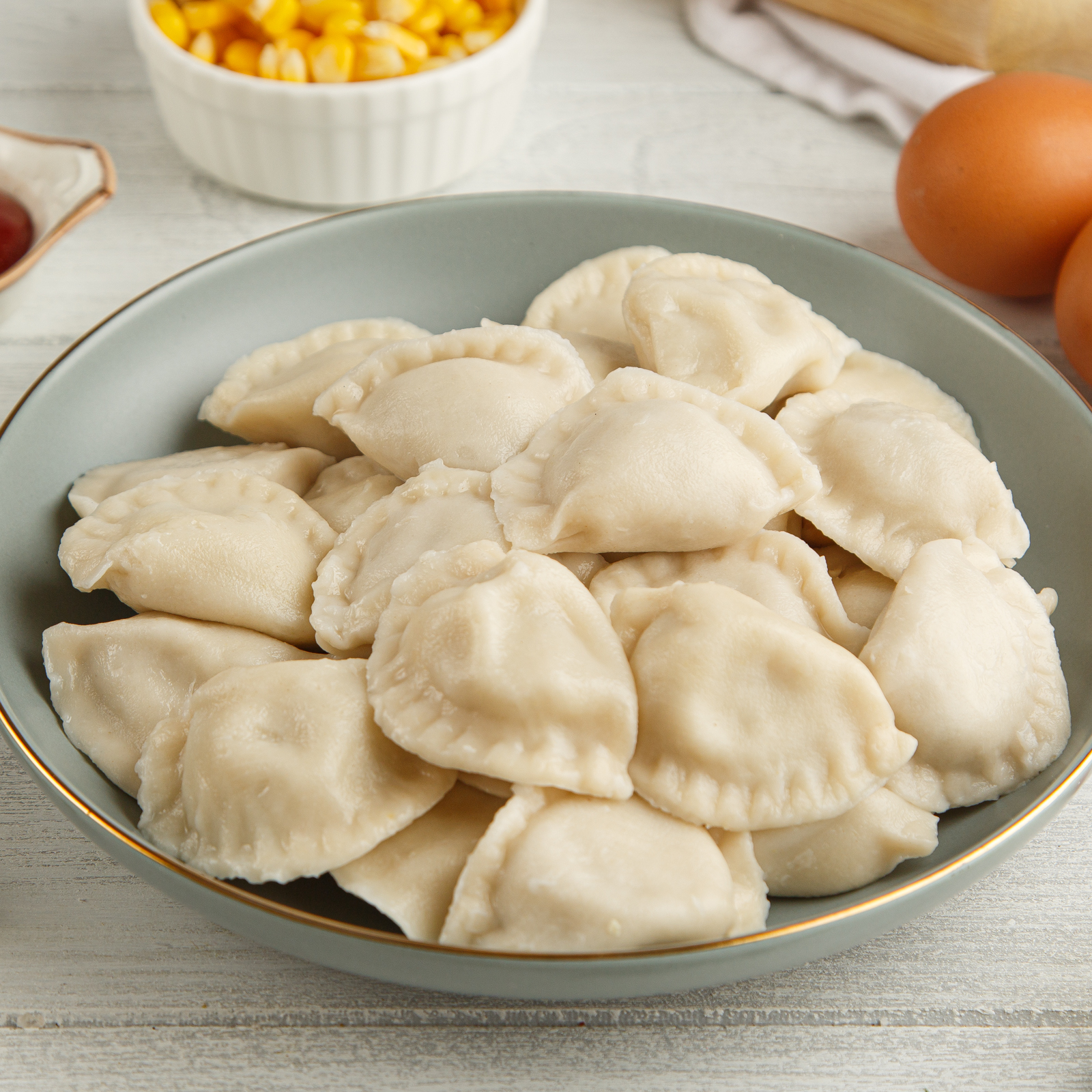 Пельмени постные из кальмара