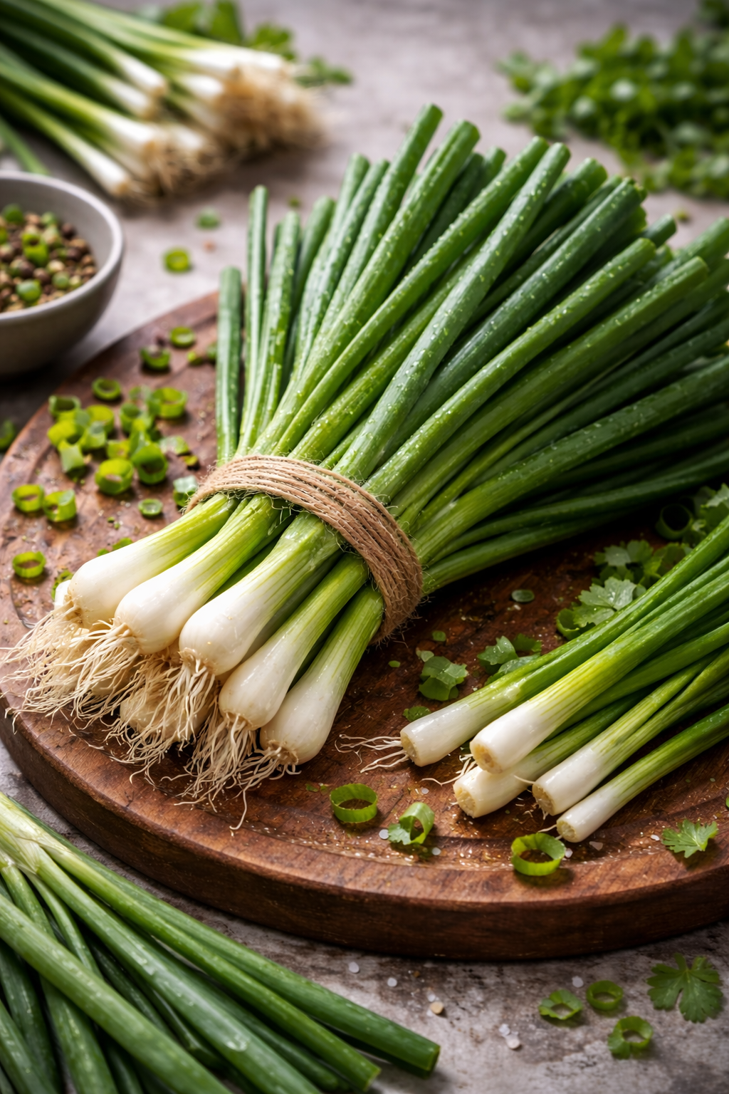 Зелёный лук свежий
