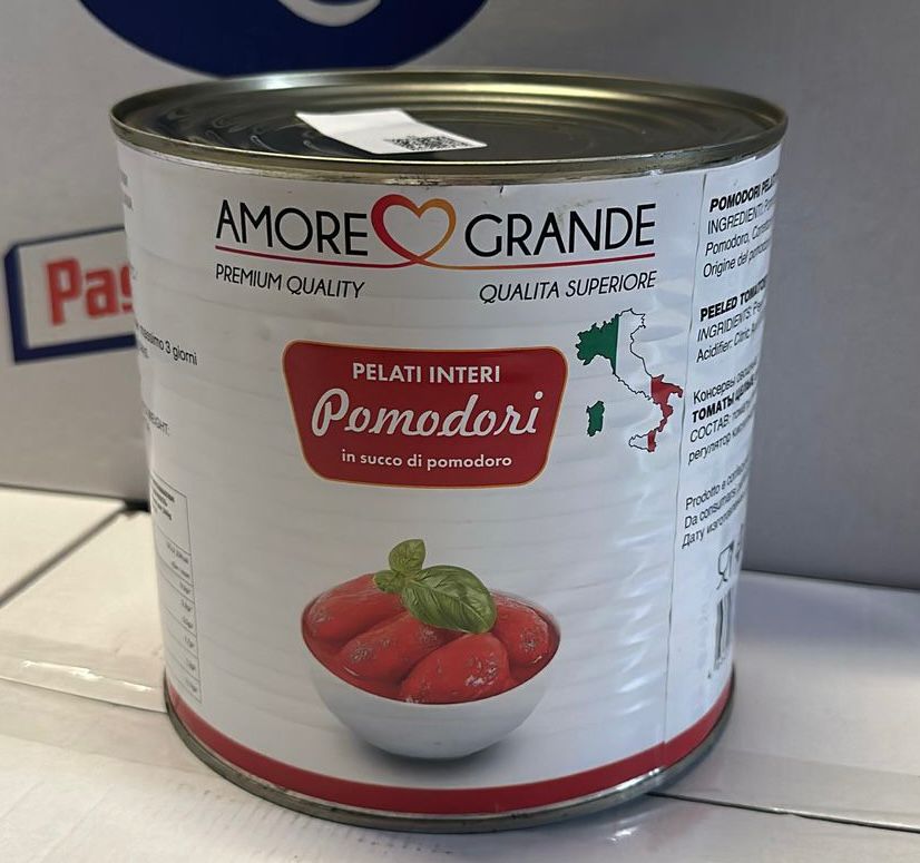 Томаты целые очищенные в с/с Amore Grande 2550г/1550 г, ж/б/6шт