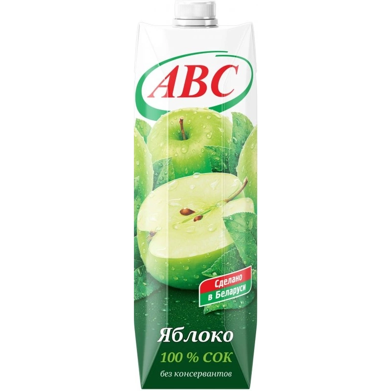 Сок 100% Яблочный без сахара 1 л (Беларусь)