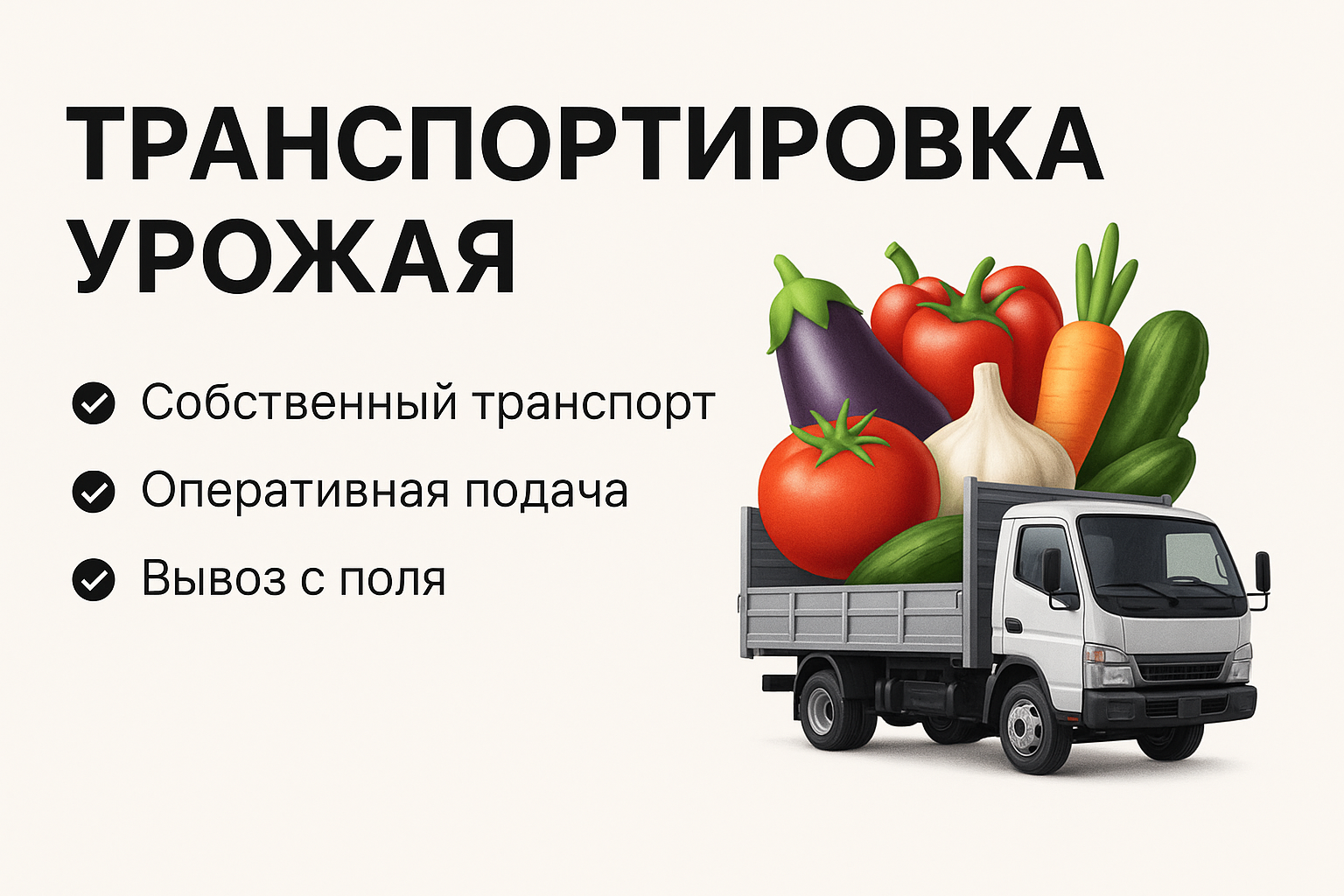 Транспортировка урожая от поля до склада / переработки