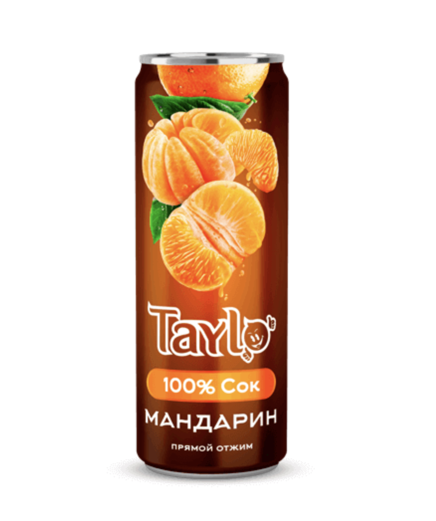 Сок мандарина 100% прямого отжима «TAYLO» 250 мл.