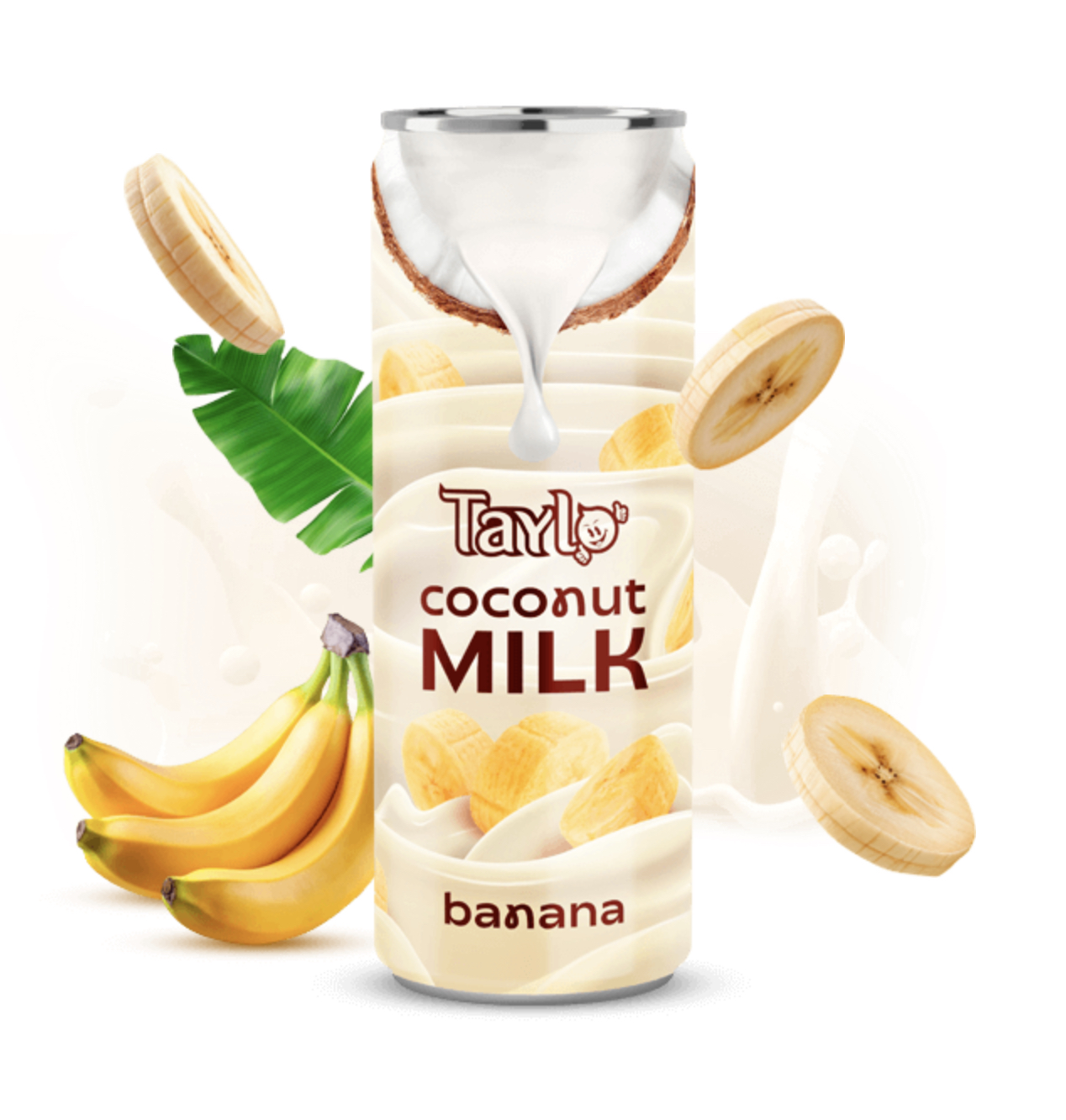 Напиток кокосовое молоко со вкусом банана «TAYLO coconut milk Banana» 250 мл.