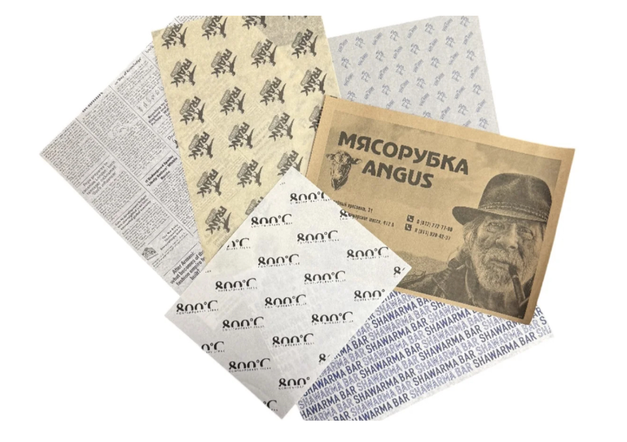 Бумажные листы для упаковки еды оптом | подпергамент, крафт, пергамент для фастфуда и выпечки